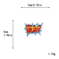 Comic POW embroidered patch with red and yellow letters, size 7x5cm for DIY decor - POW Style (Red/Yellow)
