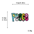 Bunter PEACE Buchstaben-Stickaufnäher mit Blumenmotiven, 11cm breit für DIY-Kleidung - PEACE Buchstaben Stil (10725)