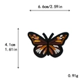 Écusson papillon brodé dégradé marron et orange avec dimensions précises - Broderie Papillon Brun Foncé (11268)