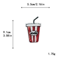 Parche de vaso de soda con lentejuelas rojas y blancas con bordado y medidas 5,5cm x 9,1cm - Estilo de Copa de Soda (10314 Con Adhesivo)