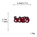 Red LOVE embroidered patch with black borders and white polka dots for DIY clothing - LOVE Polka Dot Red Style (10731)