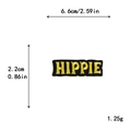 Embroidered black and yellow hippie letter patch for jackets and bags, 6.6x2.2cm size - HIPPIE Style (10730)