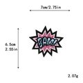 Pink and black BAM! embroidery patch, 7cm comic style explosion star DIY patch for clothing - BAM! Style