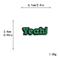 Neon green 'Yeah!' embroidered letter patch for DIY clothing repair and decoration - Yeah! Style (10724)