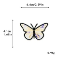 Écusson brodé papillon coloré avec dégradé jaune et violet, taille 6,6 cm x 4,1 cm - Broderie Papillon Blanc Violet (11271)