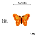 Écusson papillon brodé dégradé orange et jaune montrant les dimensions 7cm x 5,2cm - Broderie Papillon Orange Jaune (11276)