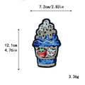 Parche de helado de lentejuelas azules con fresa para decorar ropa de bricolaje - Estilo de Sundae Azul y Blanco (10322 Con Adhesivo)