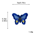 Écusson papillon brodé dégradé bleu patch DIY décoratif 7cm x 5,2cm pour vêtement - Broderie Papillon Bleu (11277)