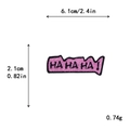 Pink HA HA HA! letter embroidery patch with black border for DIY clothing decor - HA HA HA! Style (10743)