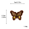 Patch brodé papillon dégradé marron avec dimensions 7cm x 5.2cm pour décoration DIY - Broderie Papillon Brun Or (11284)