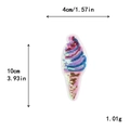 Parche de helado con lentejuelas de colores para ropa DIY, decoración de 10cm - Cono de Helado Colorido (10316 Con Adhesivo)
