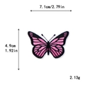 Écusson brodé papillon rose avec veines noires pour décoration de vêtements DIY - Broderie Papillon Rose Noir (11298)