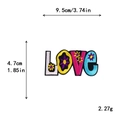 Colorful embroidered LOVE patch with floral details for DIY clothing decoration - LOVE Floral Large Style (10732)