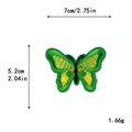 Écusson papillon brodé vert et jaune, taille 7x5,2cm, pour décoration de vêtements DIY - Broderie Papillon Vert Vif (11283)