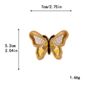 Écusson brodé papillon marron et jaune pour vêtements DIY avec détails de dimensions - Broderie Papillon Brun Jaune (11287)