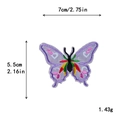 Patch brodé papillon coloré avec dimensions 7cm x 5.5cm en tons violet et rouge - Broderie Papillon Bordure Violette (11294)