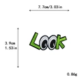 Letter LOOK embroidery patch with cartoon eyes design for DIY clothing decoration - LOOK Eye Style (10735)