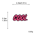 Pink and black embroidered COOL letter patch for DIY clothing and bag decoration - COOL Pink Style (10740)