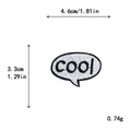 Embroidered 'cool' word patch for DIY clothing, black and white dialogue bubble design - cool Bubble Style (10742)