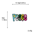Embroidered PEACE letter patch with colorful flowers for DIY clothing decoration 9.7x5cm - PEACE Floral Style (10746-A)