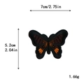 Écusson papillon brodé dégradé noir et orange, 7x5,2cm pour décoration de vêtements - Broderie Papillon Noir Brun Orange (11288)