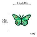 Écusson brodé papillon dégradé vert avec détails colorés mesurant 6,6cm x 4,1cm - Broderie Papillon Vert (11274)