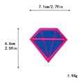 Écusson brodé en forme de diamant rose et bleu avec texture de tissu et dimensions - Style Diamant (11077)