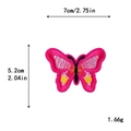 Écusson papillon brodé rouge rose avec dégradé pour décoration DIY de 7x5,2cm - Broderie Papillon Rose Jaune Noir (11281)