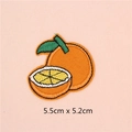 Parche bordado de naranja para manualidades con detalles de costura y 5,5x5,2cm - Estilo Naranja Apilada (GZ-720)