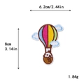 Écusson brodé montgolfière colorée 8cm de hauteur pour décoration DIY couture - Style Montgolfière Arc-en-Ciel (11061)