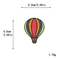Écusson brodé montgolfière colorée avec dimensions de 5,2 cm par 6,6 cm - Style Montgolfière Rayée (11060)