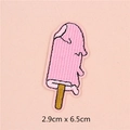 Parche bordado de helado rosa para ropa y bolsos DIY, mide 2,9 cm por 6,5 cm - Estilo Polo Rosa (GZ-717)
