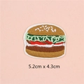Parche bordado de hamburguesa para ropa y bolsos DIY de 5,2 cm x 4,3 cm - Estilo Hamburguesa en Capas (GZ-713)