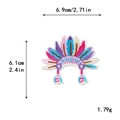 Écusson brodé de plumes colorées pour décoration de vêtements avec dimensions - Style Coiffe à Plumes (11064)