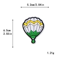 Écusson brodé de montgolfière blanc, jaune et vert, applique DIY de 5,2 x 6,5 cm - Style Montgolfière Jaune-Vert (11062)