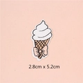 Parche bordado de helado de dibujos animados con lazo rosa, tamaño 2,8cm x 5,2cm para DIY - Estilo Cono de Helado con Lazo (GZ-714)