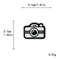 Écusson brodé en forme d'appareil photo avec fil noir et blanc pour vêtements DIY - Style Appareil Photo (11078-D)