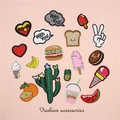 Set de 19 parches bordados coloridos de comida y plantas para decoración DIY de ropa - Estilo Colección Completa (18 Piezas) / 18 Piezas