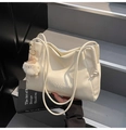 Chic beige large capacity tote bag in cloud shape with plush doll and shoulder strap - Beige With Charm
