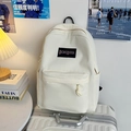 Mochila blanca crema minimalista de gran capacidad en nailon con bolsillos laterales - Blanco Roto