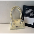 Creamy yellow shoulder bag with vintage bows and silver brand logo detail - Yellow Without Pendant