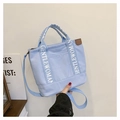 Sac fourre-tout en toile bleu clair avec sangles GENTLEWOMAN et bandoulière réglable - Bleu
