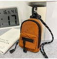 Mini bolso mochila naranja con mosquetón negro y cordón trenzado para uso versátil - Naranja