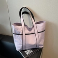 Sac fourre-tout minimaliste en nylon lavande avec des sangles noires chic - Violet