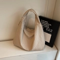 Large apricot hobo shoulder bag with a soft wrinkled texture for chic daily commuting - Khaki