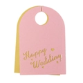 Biglietto Happy Wedding rosa e oro con glitter e intaglio laser per decoro nozze - Rosa + Oro
