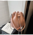 Pink pleated bucket bag with silver chain strap and stylish drawstring closure - Pink