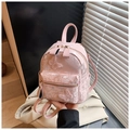 Mini sac à dos rose avec broderie papillon vintage et texture jacquard élégante - Rose