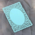 Cadre en papier dentelle bleu clair découpé au laser avec finition nacrée pour DIY - Bleu Tiffany