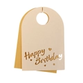 Champagnegouden cadeaulabels met uitgesneden Happy Birthday tekst en hartjes - 10cm / Sieradenster en Goud
